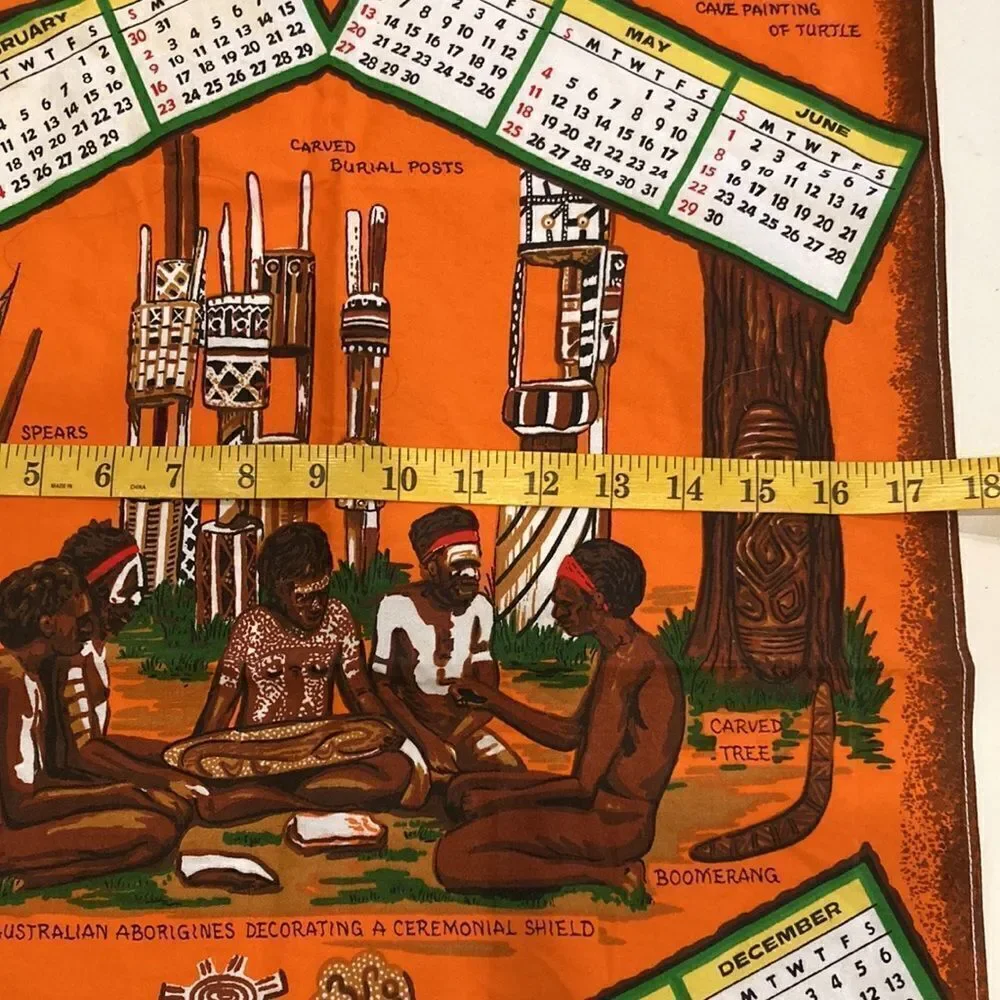 1980s vintage aboriginal art Australia, and then tea towel